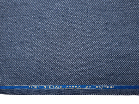 Raymond Wool Blended High GSM Suiting Fabric (Subtle Blue, Twill Weave)