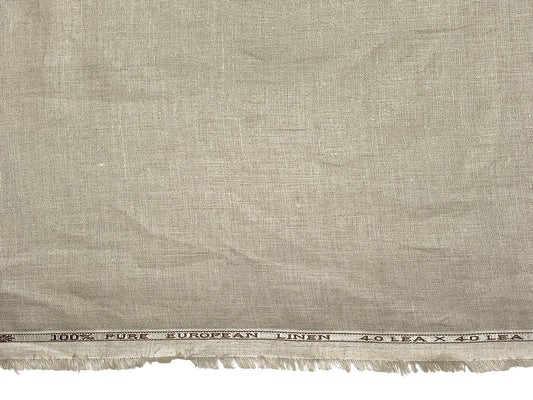 100% Pure European Linen 40 LEA Shirting Fabric (Natural, Plain)