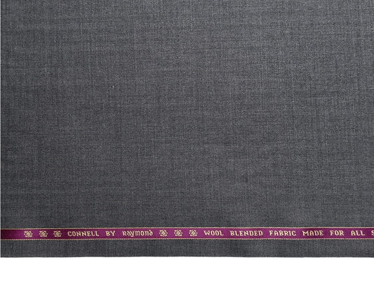 Raymond Connell Wool Blended Premium Suiting Fabric (Dark Grey, Self Herringbone)