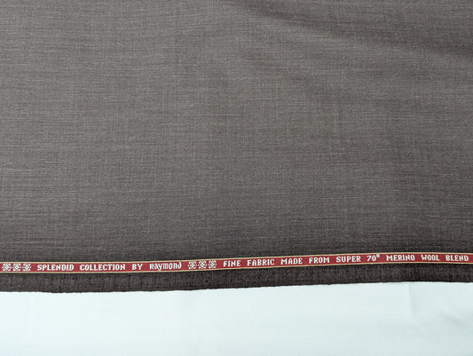 Raymond Merino Wool Blend Super 70s Unstitched Suiting Fabric (Brown)