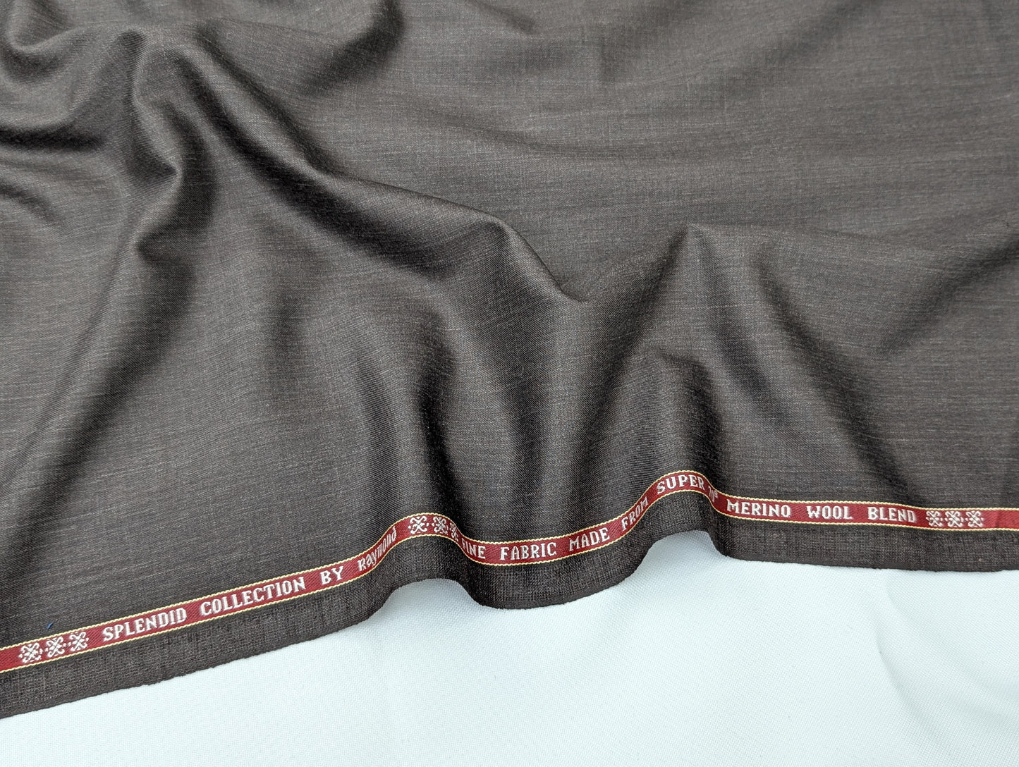 Raymond Merino Wool Blend Super 70s Unstitched Suiting Fabric (Brown)
