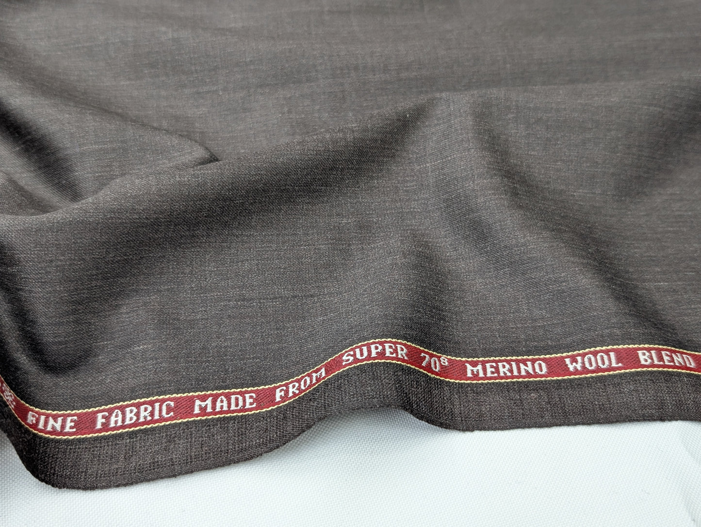 Raymond Merino Wool Blend Super 70s Unstitched Suiting Fabric (Brown)