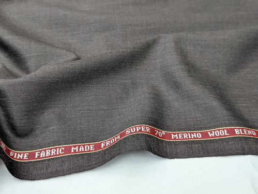 Raymond Merino Wool Blend Super 70s Unstitched Suiting Fabric (Brown)