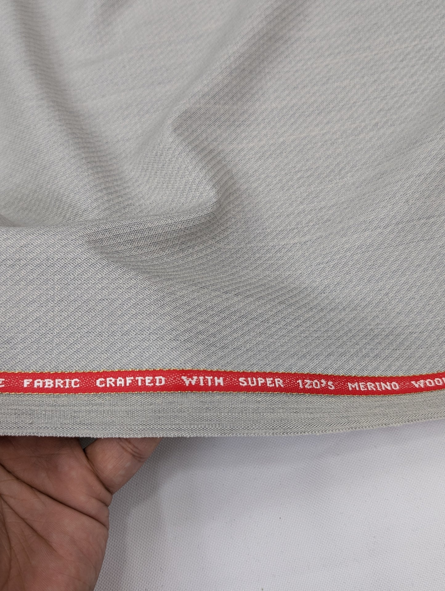 Raymond TechnoSmart Wool Blend Unstitched Suiting Fabric (Light Grey)