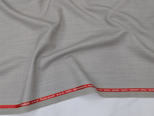 Raymond TechnoSmart Wool Blend Unstitched Suiting Fabric (Light Grey)