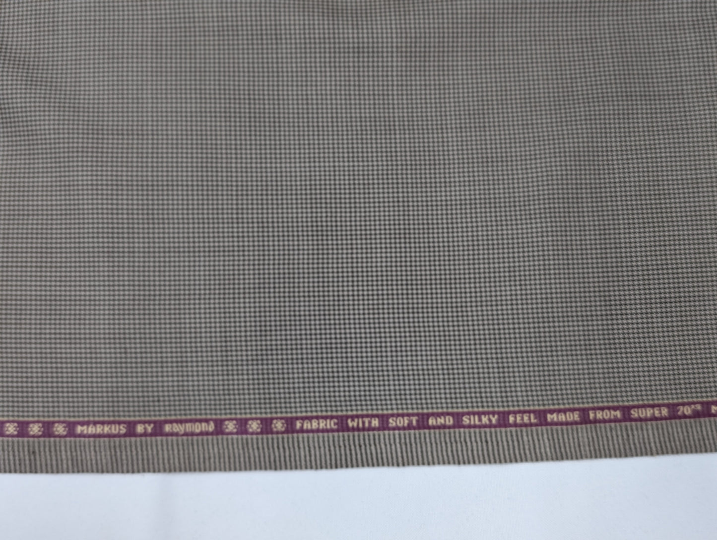 Raymond Wool Blend Patterned Unstitched Suiting Fabric (Brown)