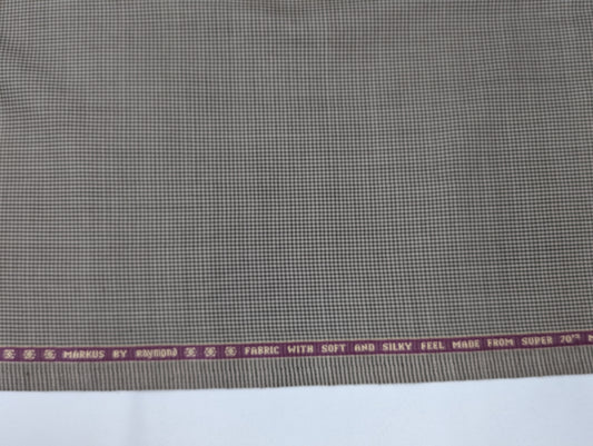 Raymond Wool Blend Patterned Unstitched Suiting Fabric (Brown)