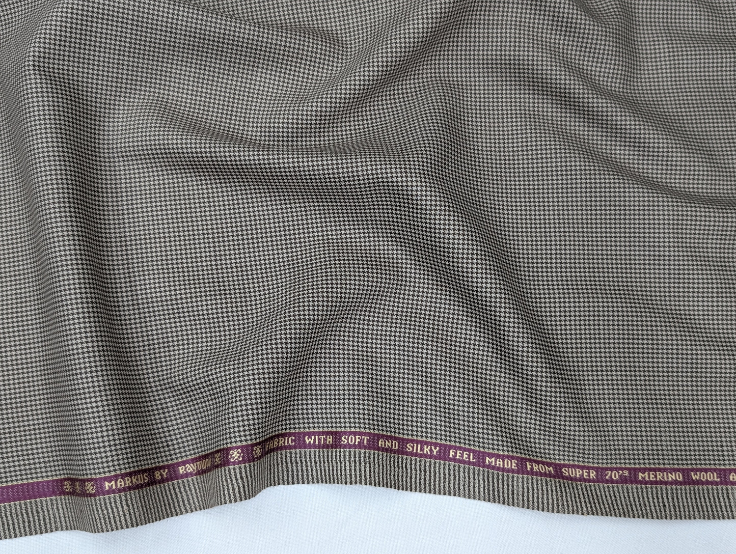 Raymond Wool Blend Patterned Unstitched Suiting Fabric (Brown)
