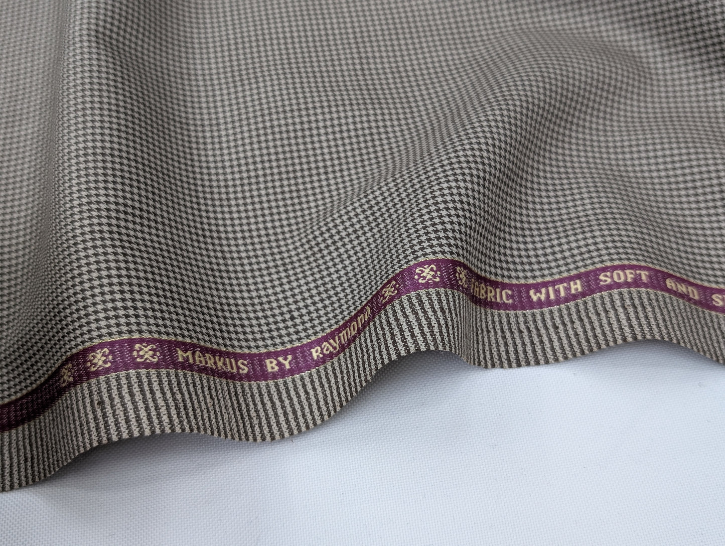 Raymond Wool Blend Patterned Unstitched Suiting Fabric (Brown)