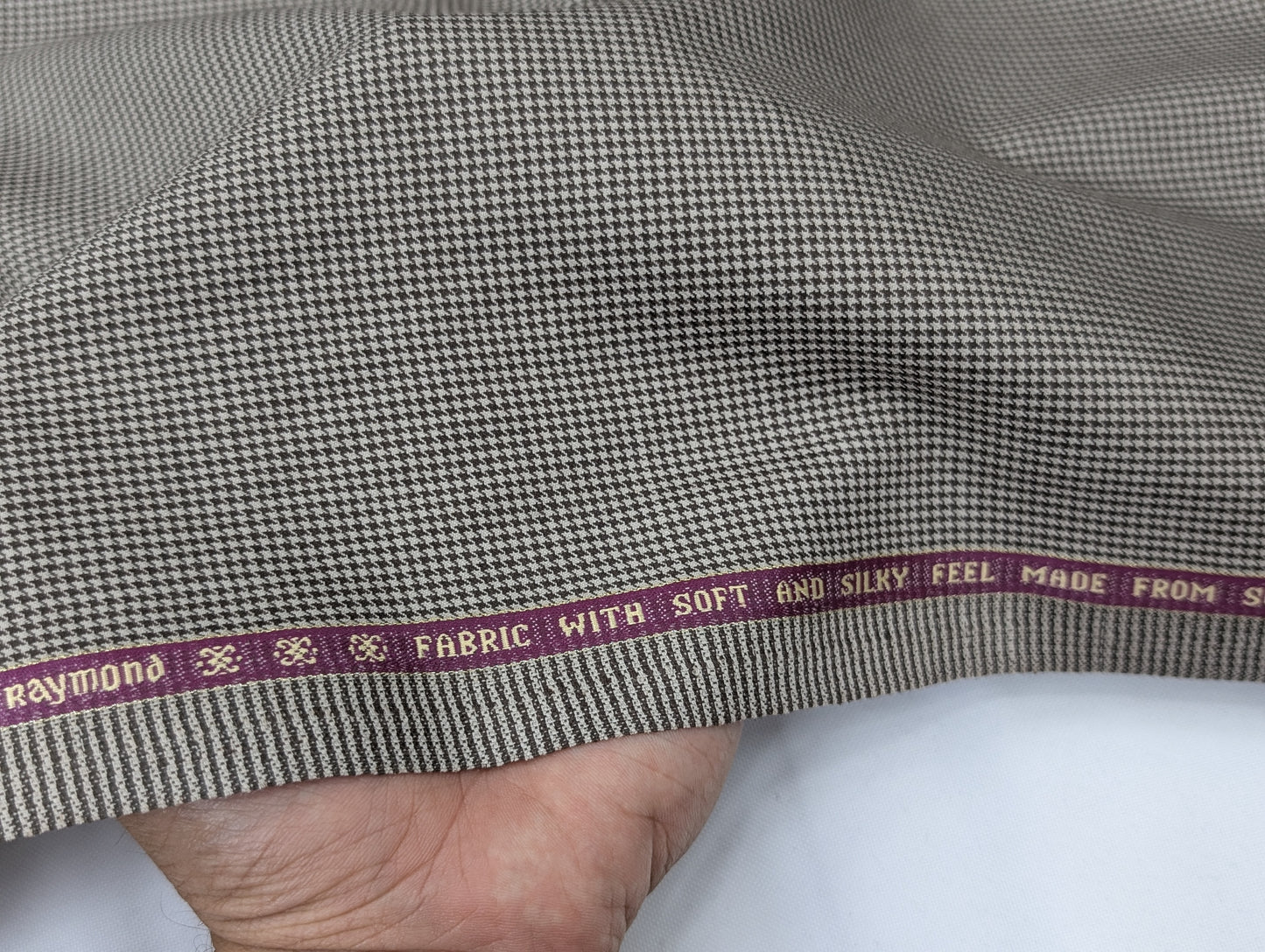 Raymond Wool Blend Patterned Unstitched Suiting Fabric (Brown)