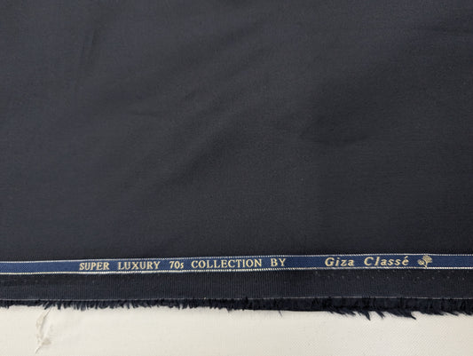 Giza Classé 100% Giza Cotton Shirting Fabric (Navy Blue)