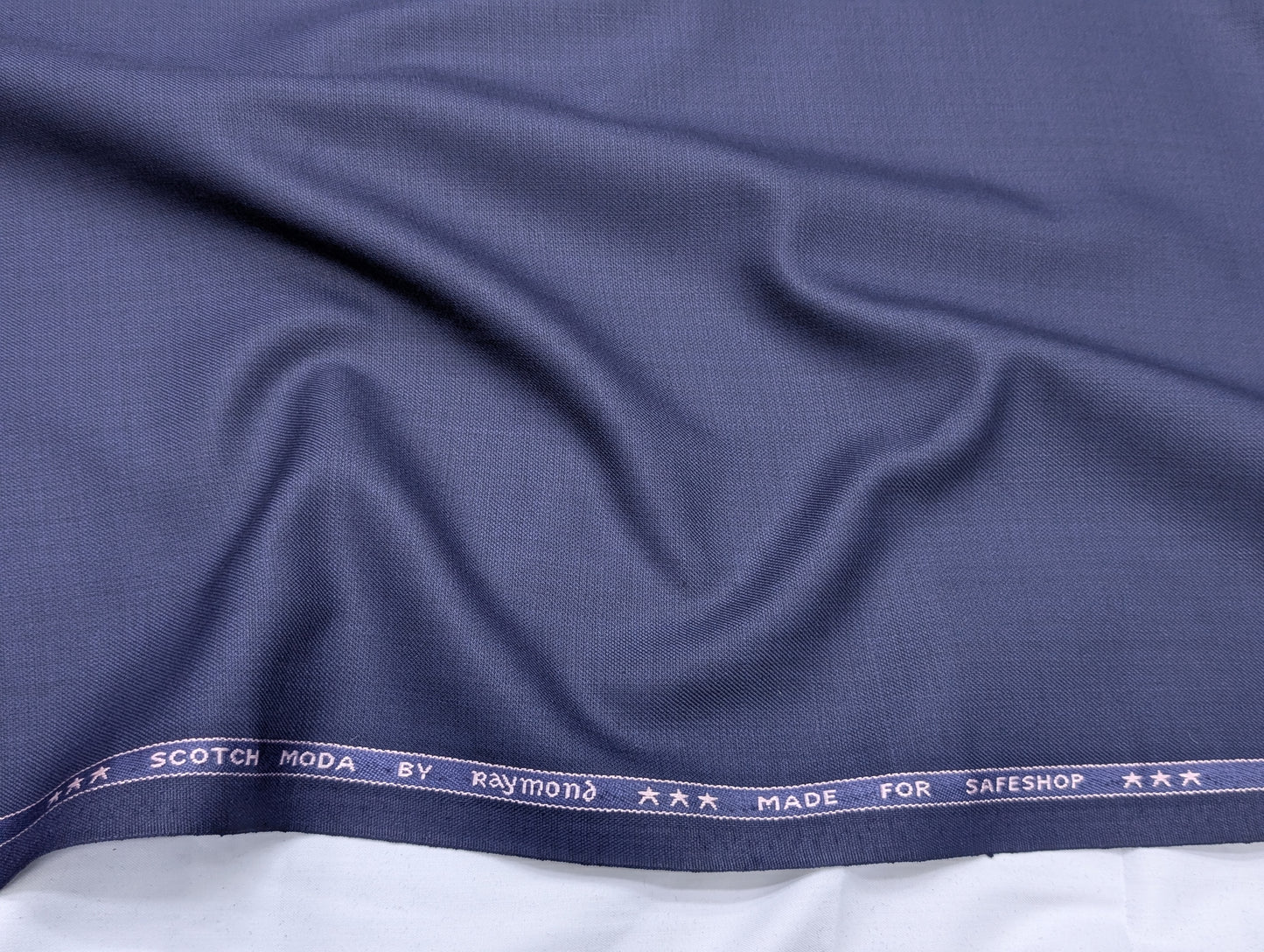 Raymond Polyester Viscose Self Design Unstitched Suiting Fabric (Navy Blue)