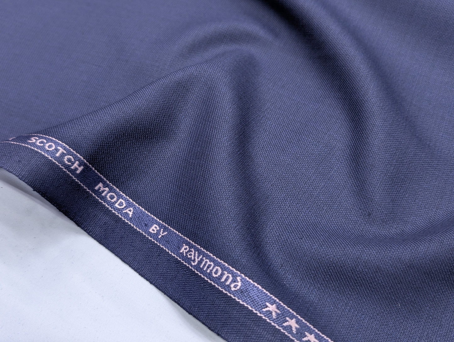 Raymond Polyester Viscose Self Design Unstitched Suiting Fabric (Navy Blue)