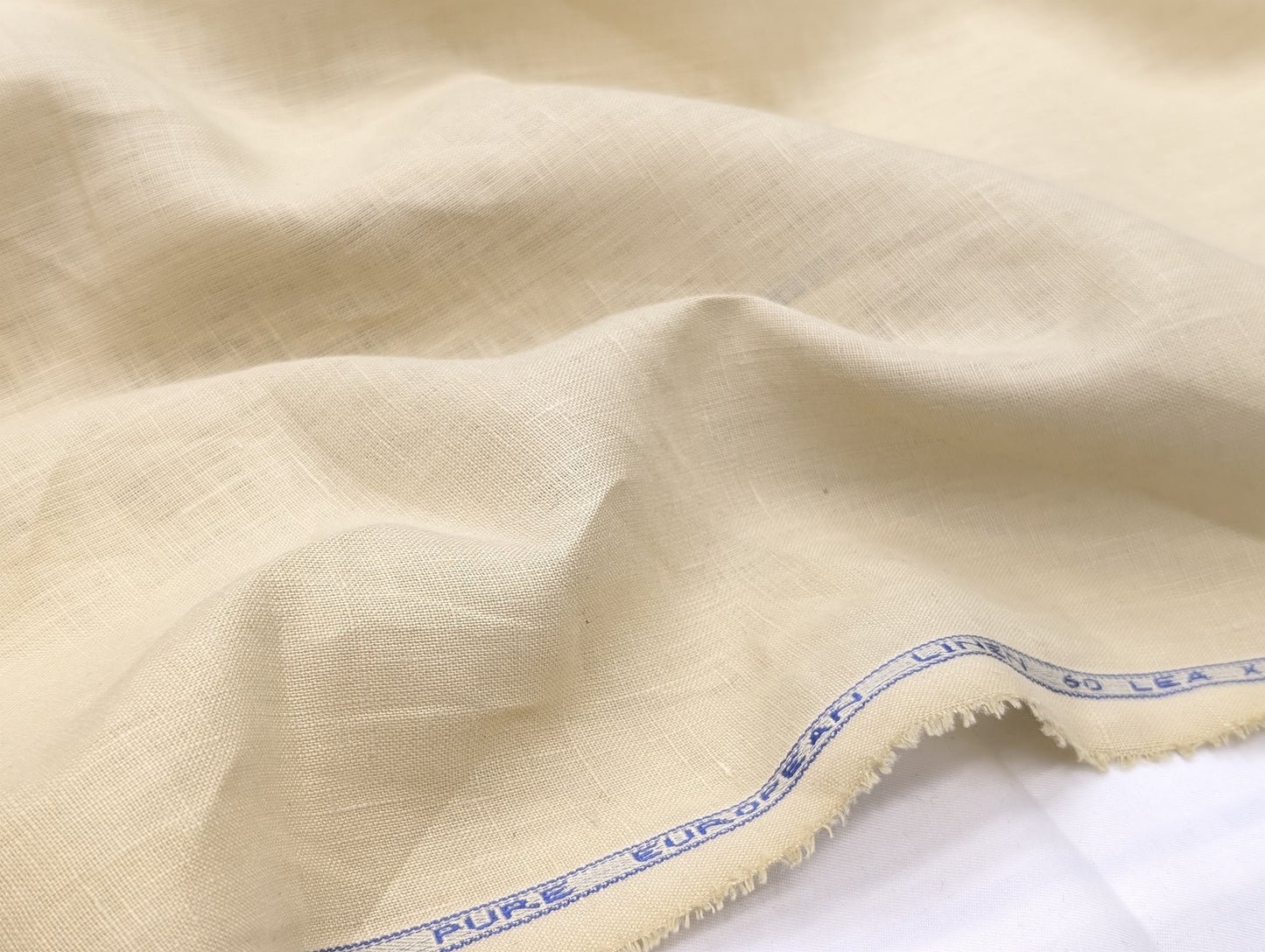 100% European Linen Shirt Fabric (Beige) - 60 LEA