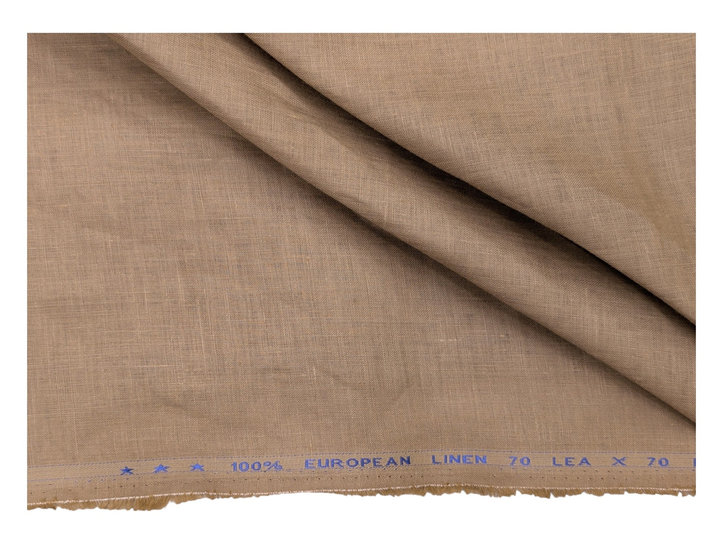 100% European Linen Shirt Fabric (Camel Brown) - 60 LEA