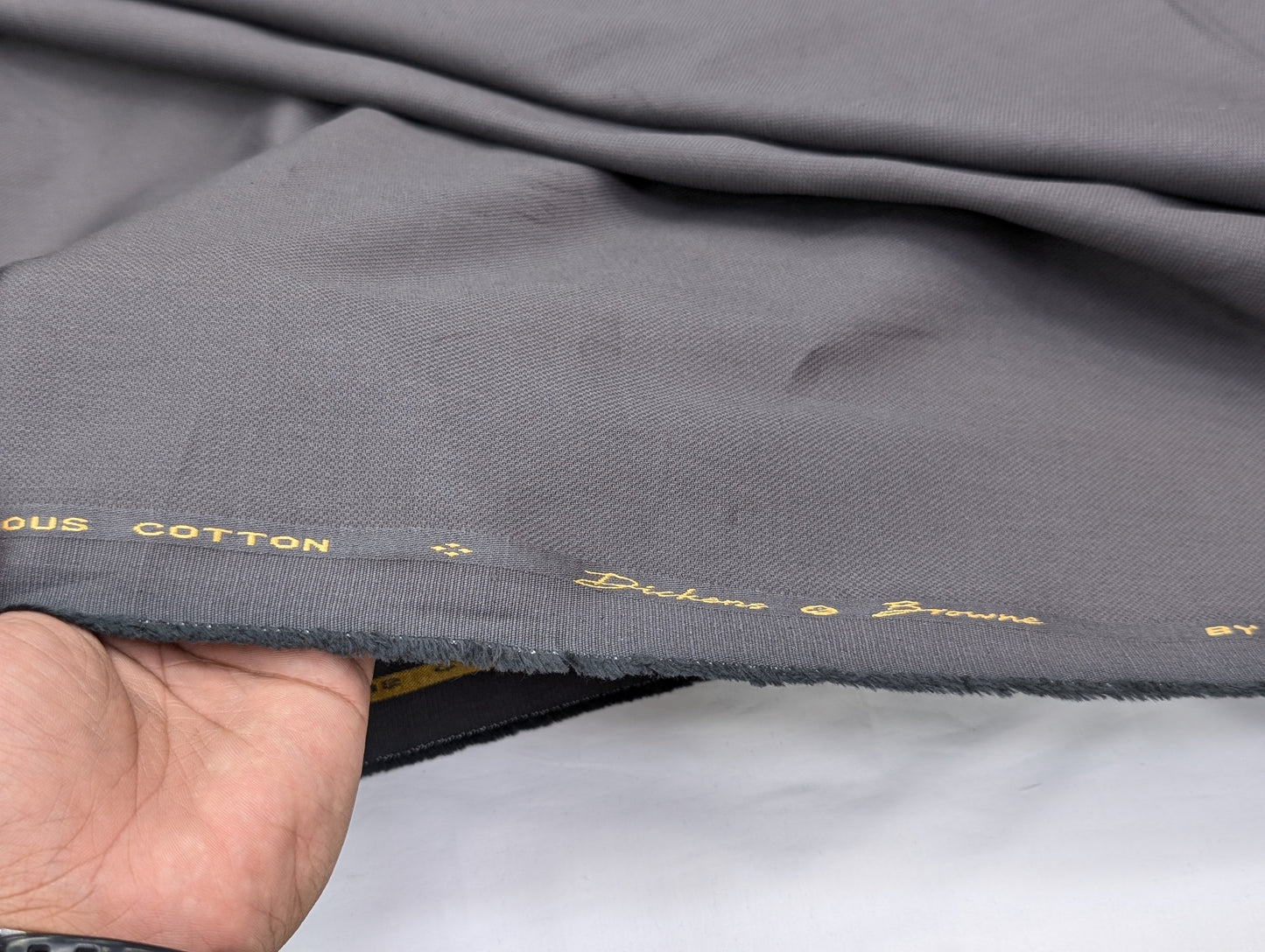 Dickens & Browne 100% Cotton Stretched Suiting Fabric (Gray) (by Bombay Rayon)