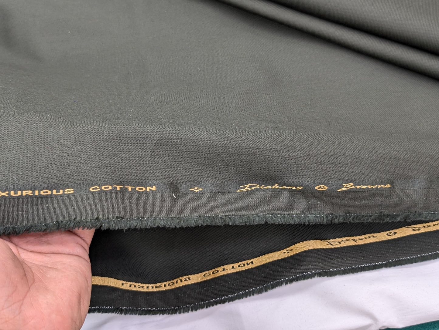 Dickens & Browne 100% Cotton Stretched Suiting Fabric (Bottle Green) (by Bombay Rayon)