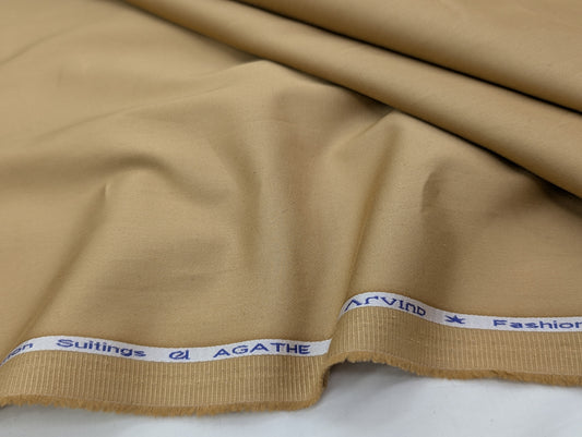 Arvind 100% Cotton Stretched Suiting Fabric (Camel Brown)