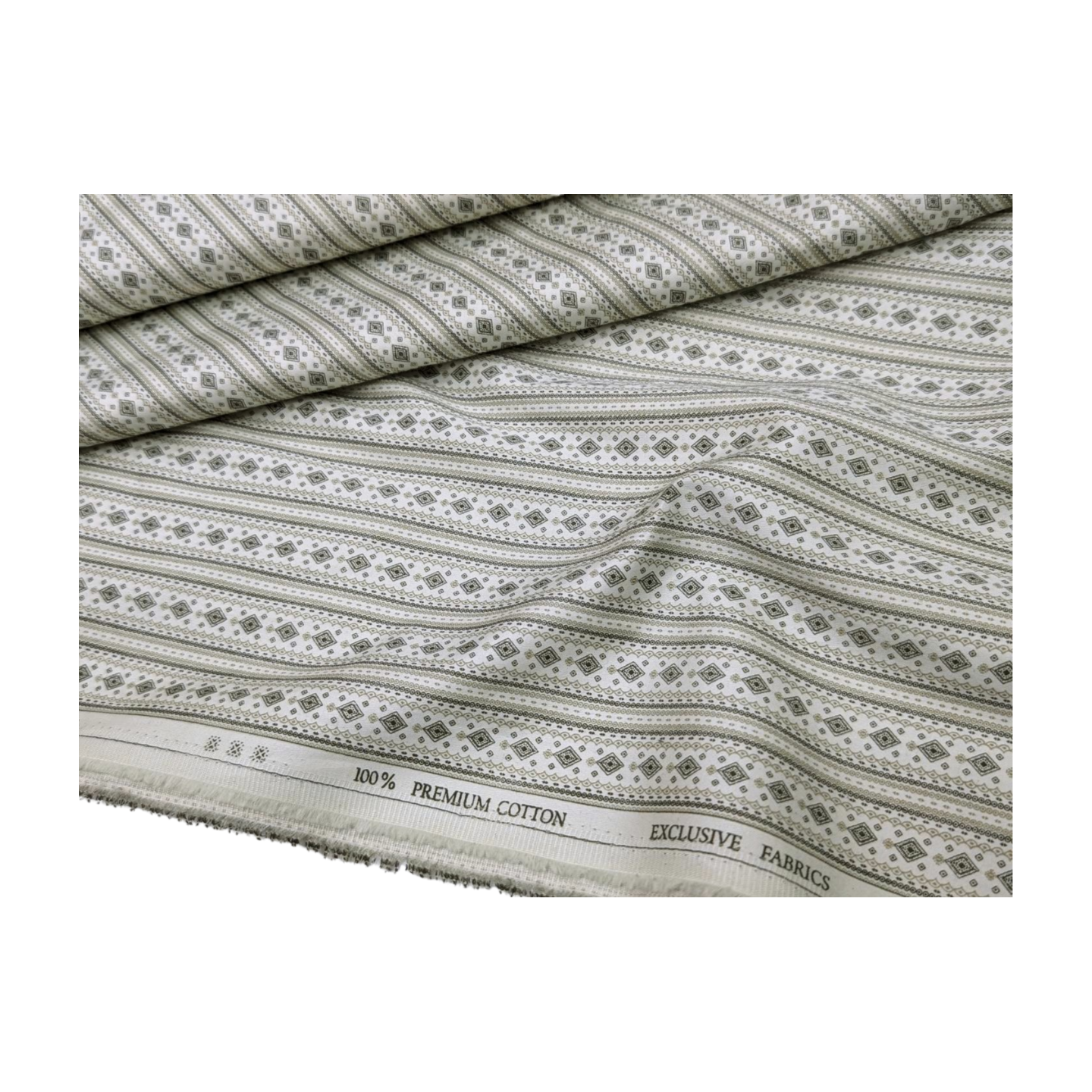 Solino 100% Premium Cotton Printed Shirting Fabric (Light Green)