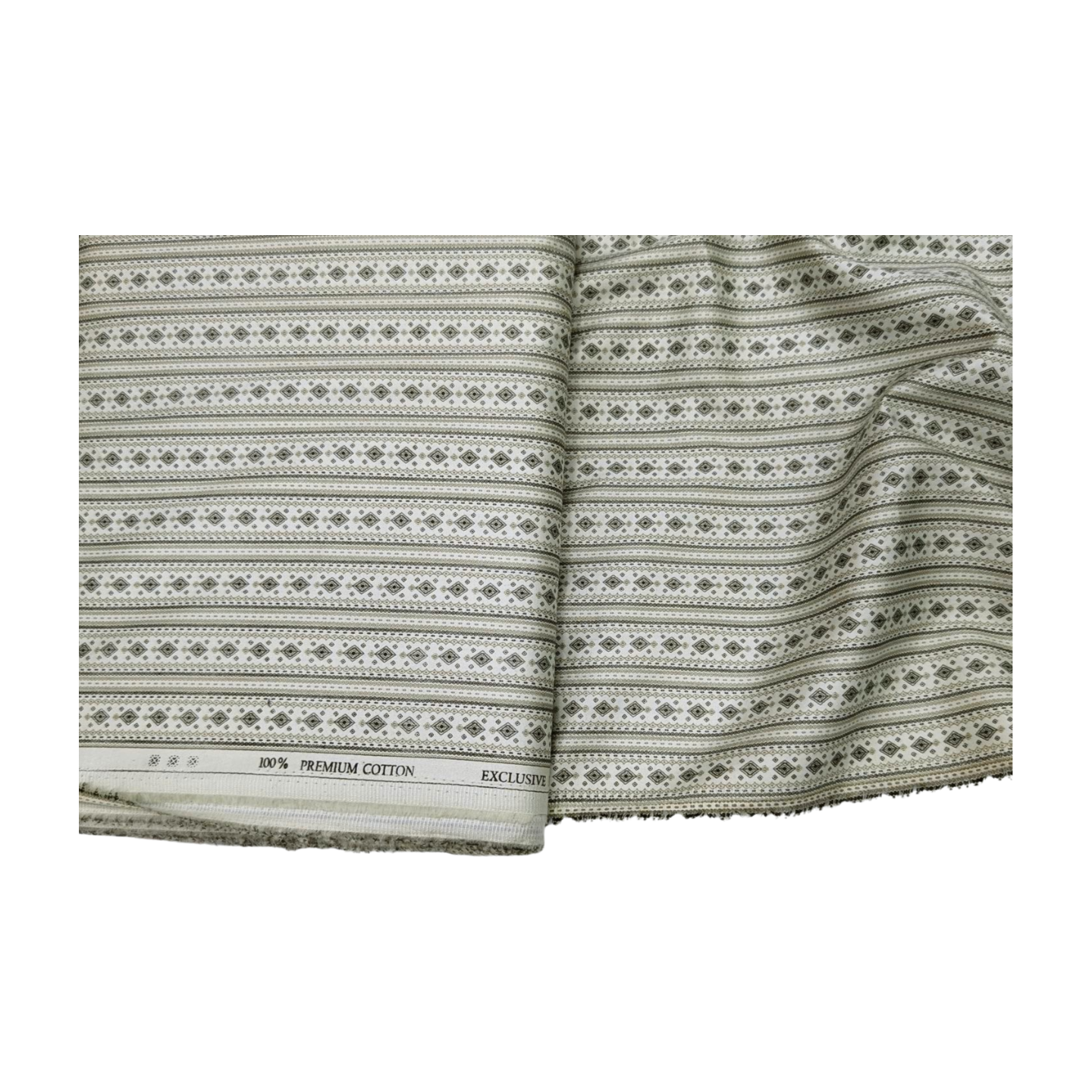 Solino 100% Premium Cotton Printed Shirting Fabric (Light Green)