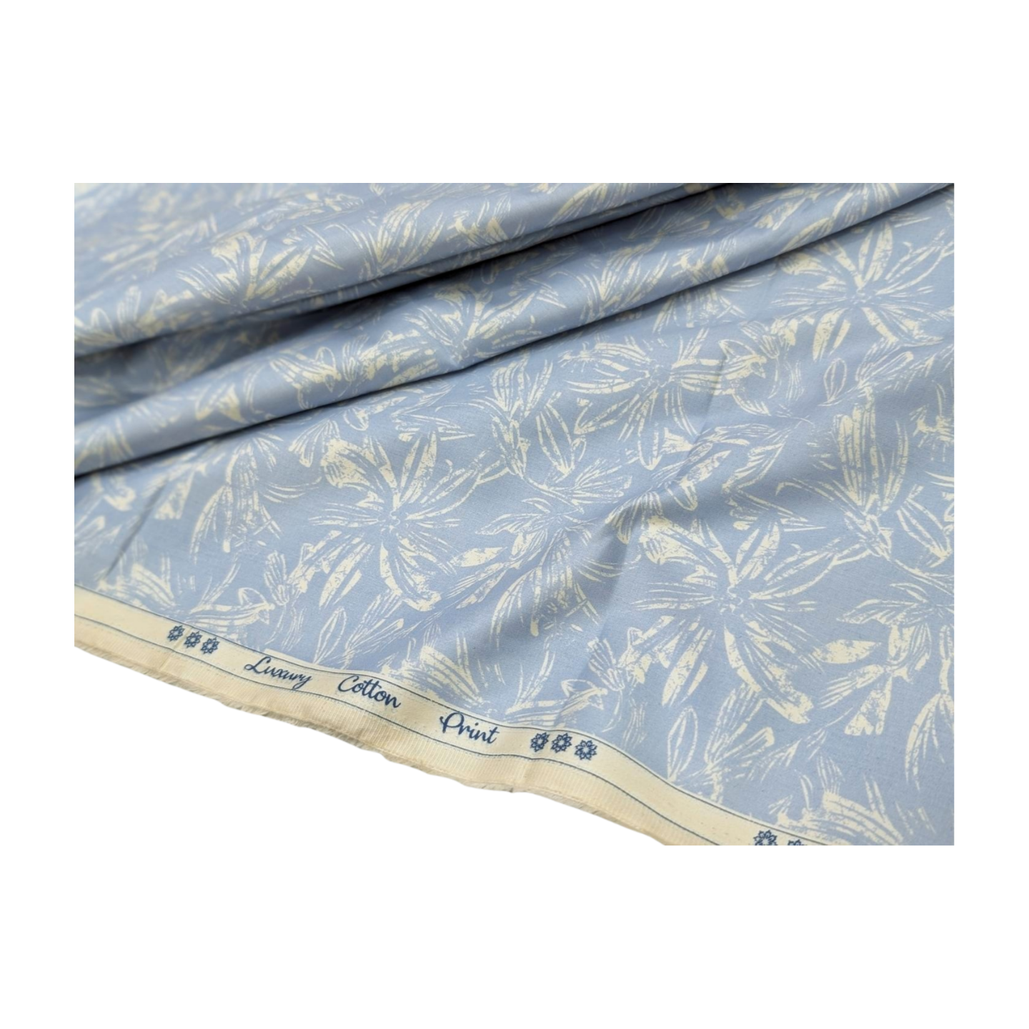 Solino 100% Premium Cotton Printed Shirting Fabric (Blue)