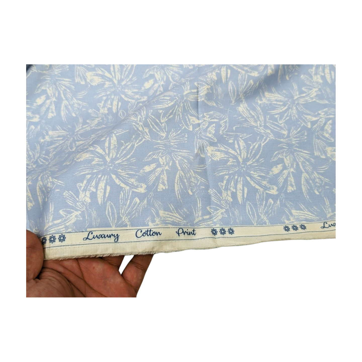 Solino 100% Premium Cotton Printed Shirting Fabric (Blue)