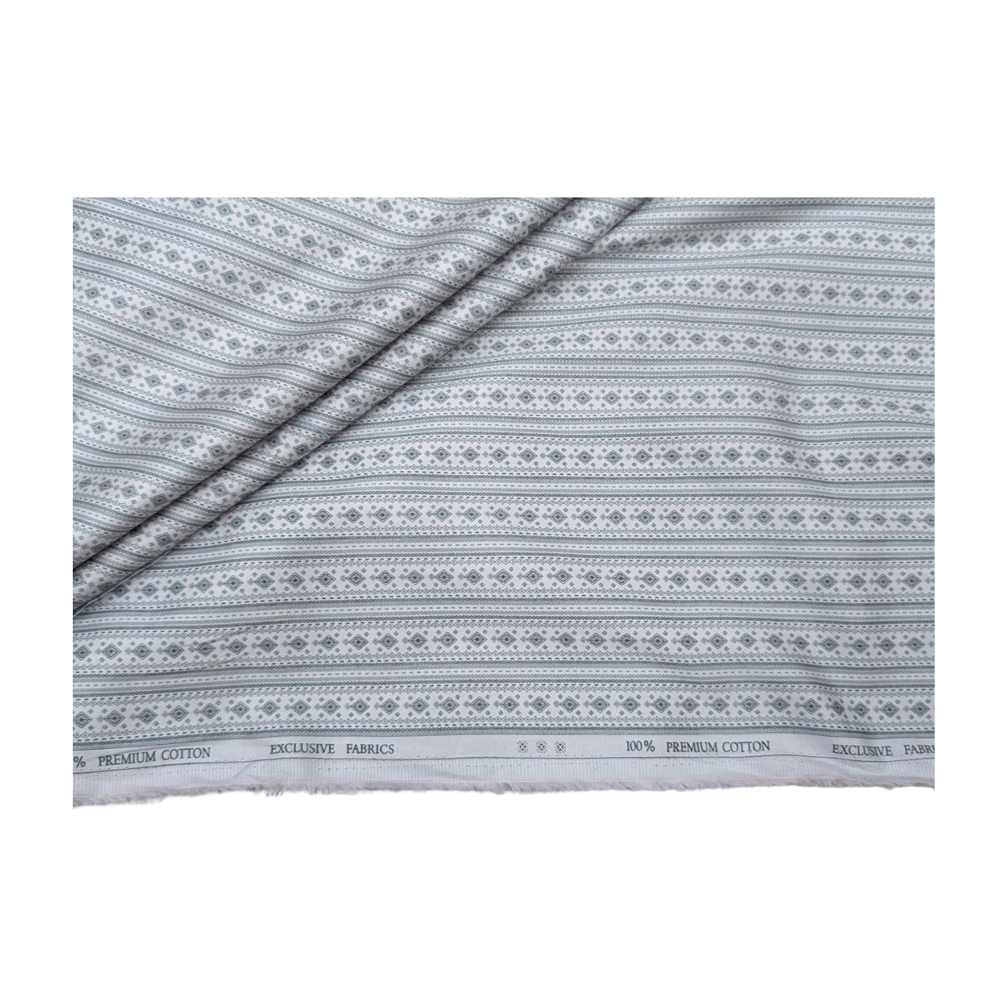Solino 100% Premium Cotton Printed Shirting Fabric (Light Blue)