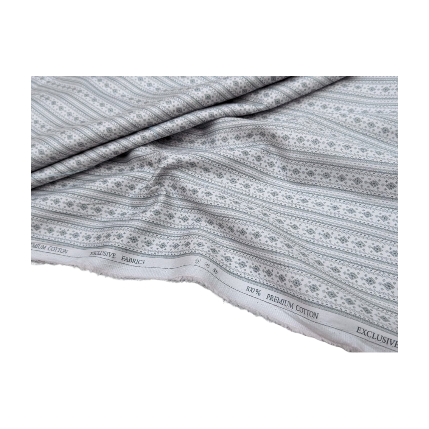 Solino 100% Premium Cotton Printed Shirting Fabric (Light Blue)