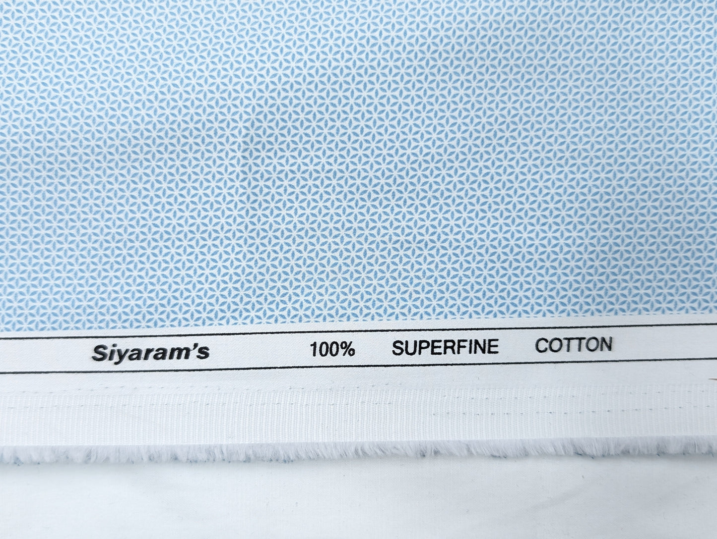 Siyaram's 100% Premium Cotton Printed Shirting Fabric (Light Blue)