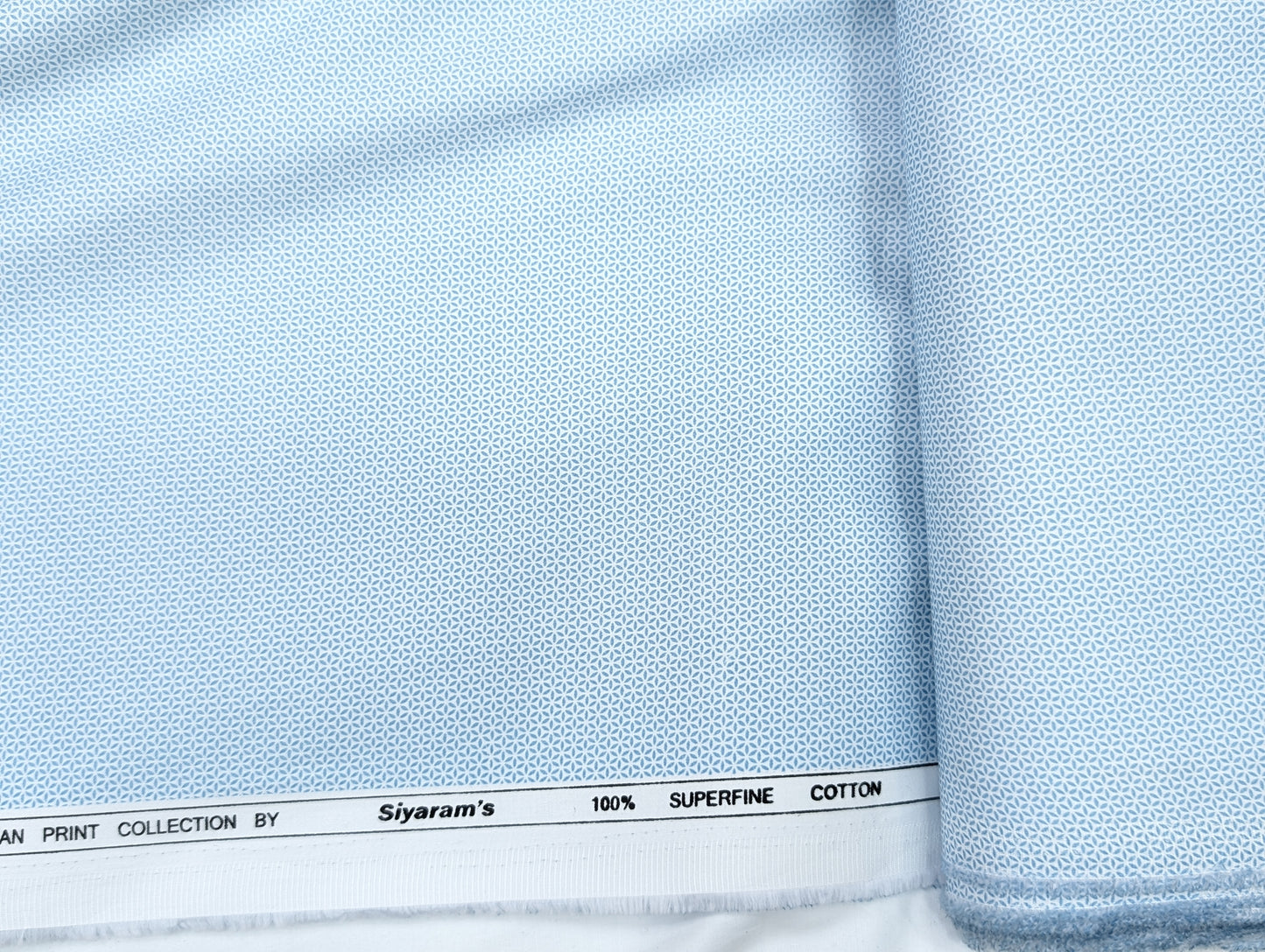 Siyaram's 100% Premium Cotton Printed Shirting Fabric (Light Blue)