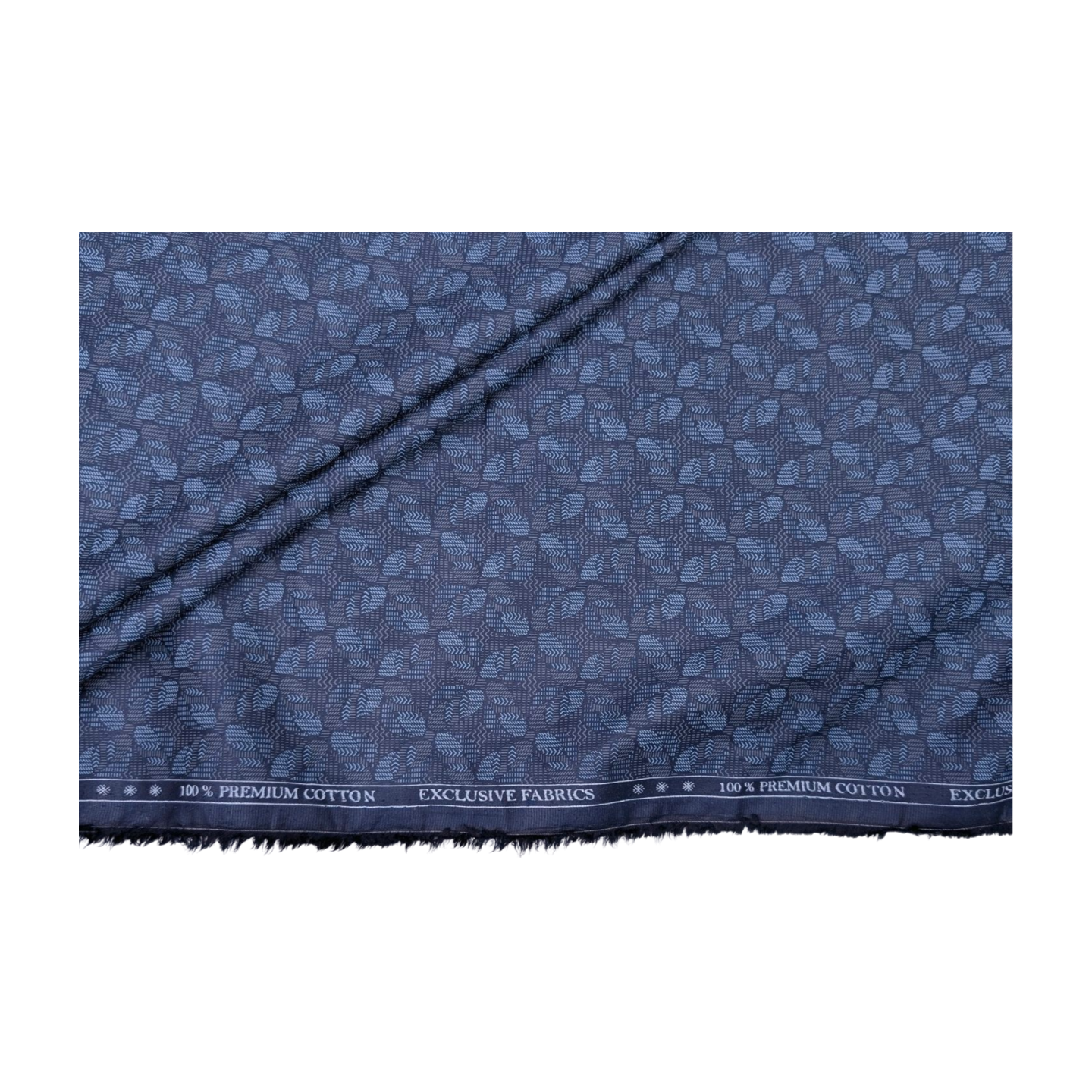 Solino 100% Premium Cotton Floral Printed Shirting Fabric (Blue)
