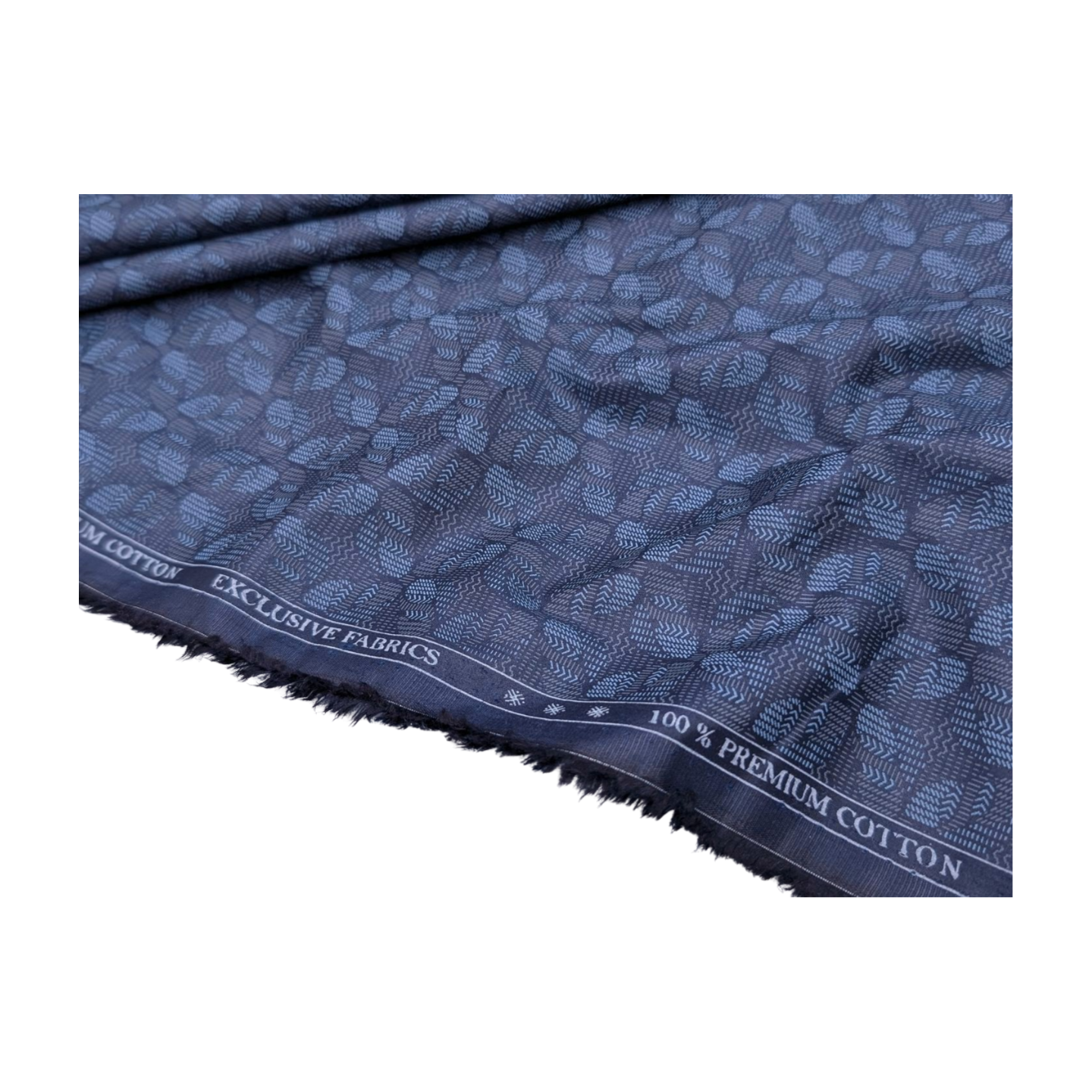Solino 100% Premium Cotton Floral Printed Shirting Fabric (Blue)