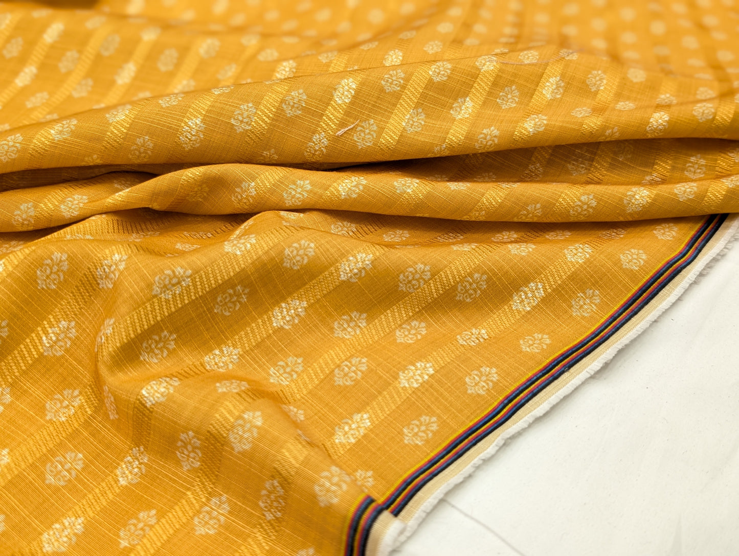 Augustus Cotton Blend Exclusive Printed Kurta Fabric (Yellow)