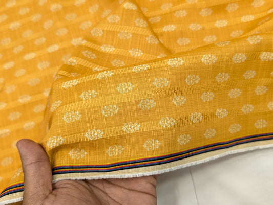 Augustus Cotton Blend Exclusive Printed Kurta Fabric (Yellow)