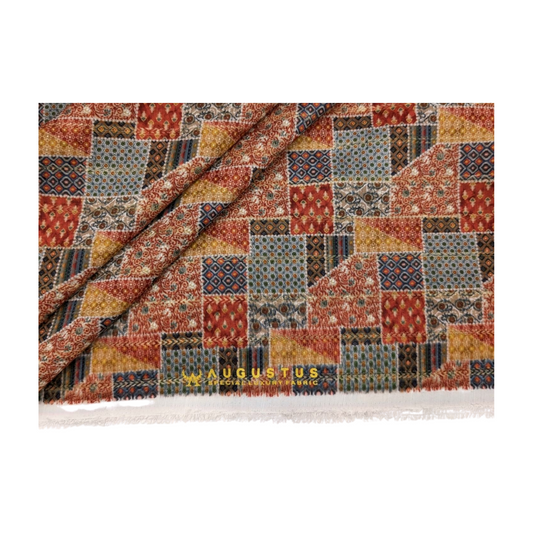 Augustus Cotton Blend Exclusive Printed Kurta Fabric (Red)