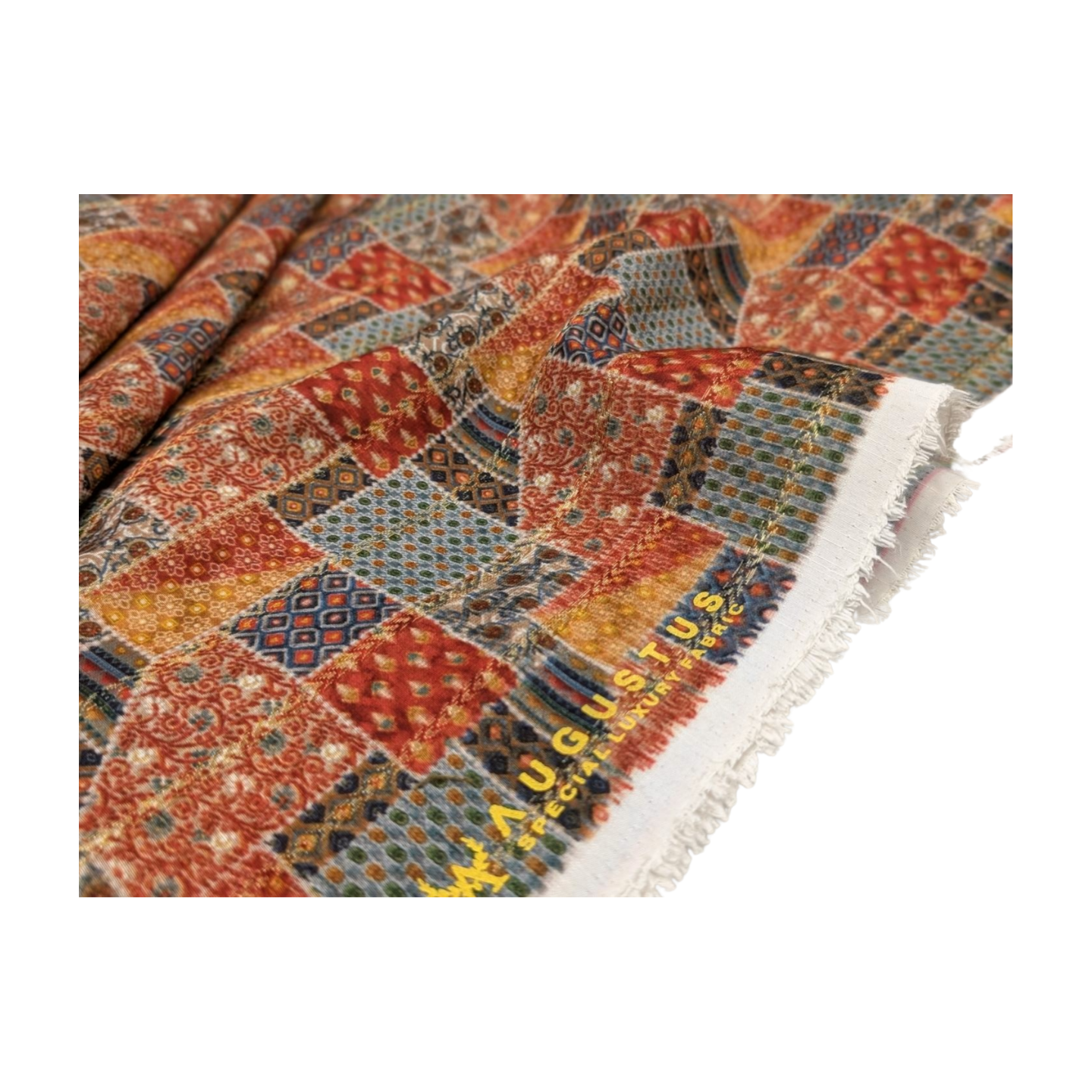 Augustus Cotton Blend Exclusive Printed Kurta Fabric (Red)