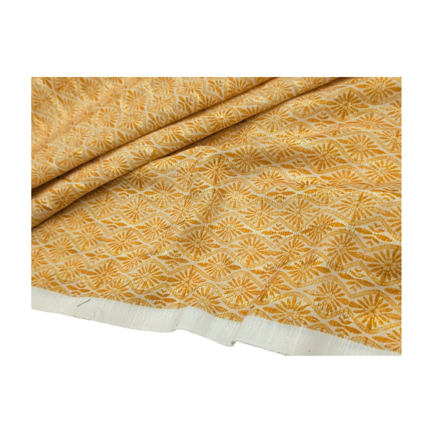 Augustus Cotton Blend Exclusive Printed Kurta Fabric (Yellow)