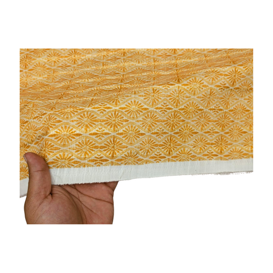 Augustus Cotton Blend Exclusive Printed Kurta Fabric (Yellow)