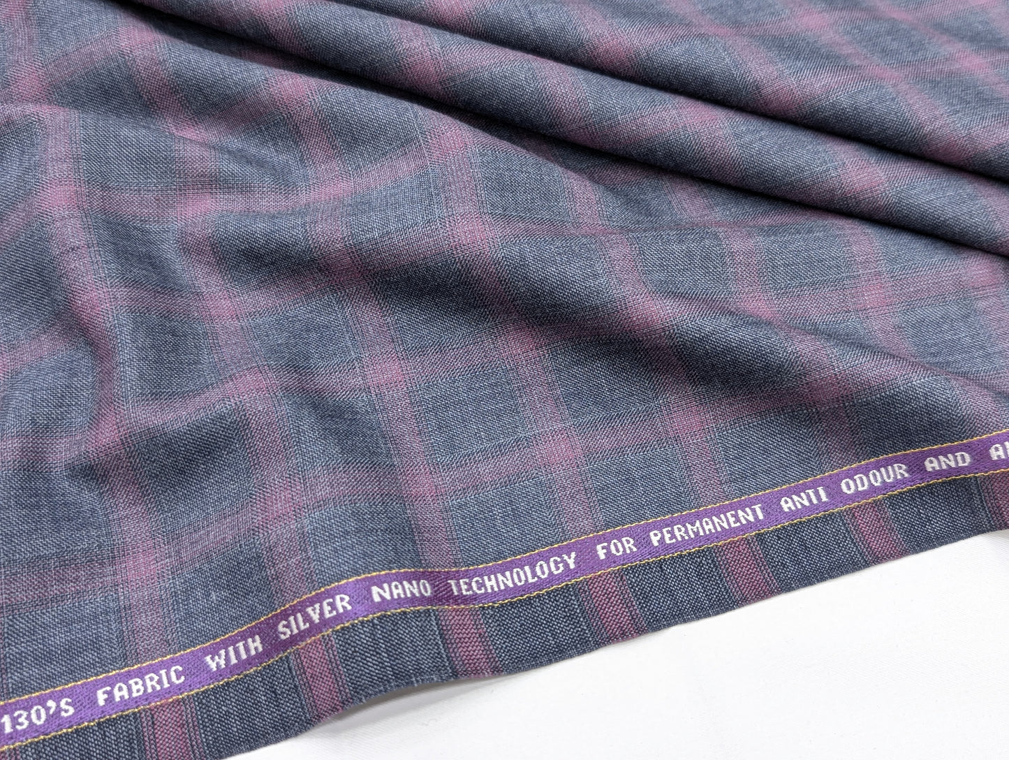 Raymond Wool Blend Super 130s Checkered Unstitched Suiting Fabric