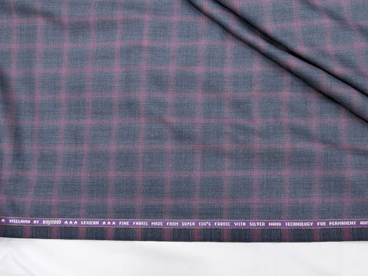 Raymond Wool Blend Super 130s Checkered Unstitched Suiting Fabric
