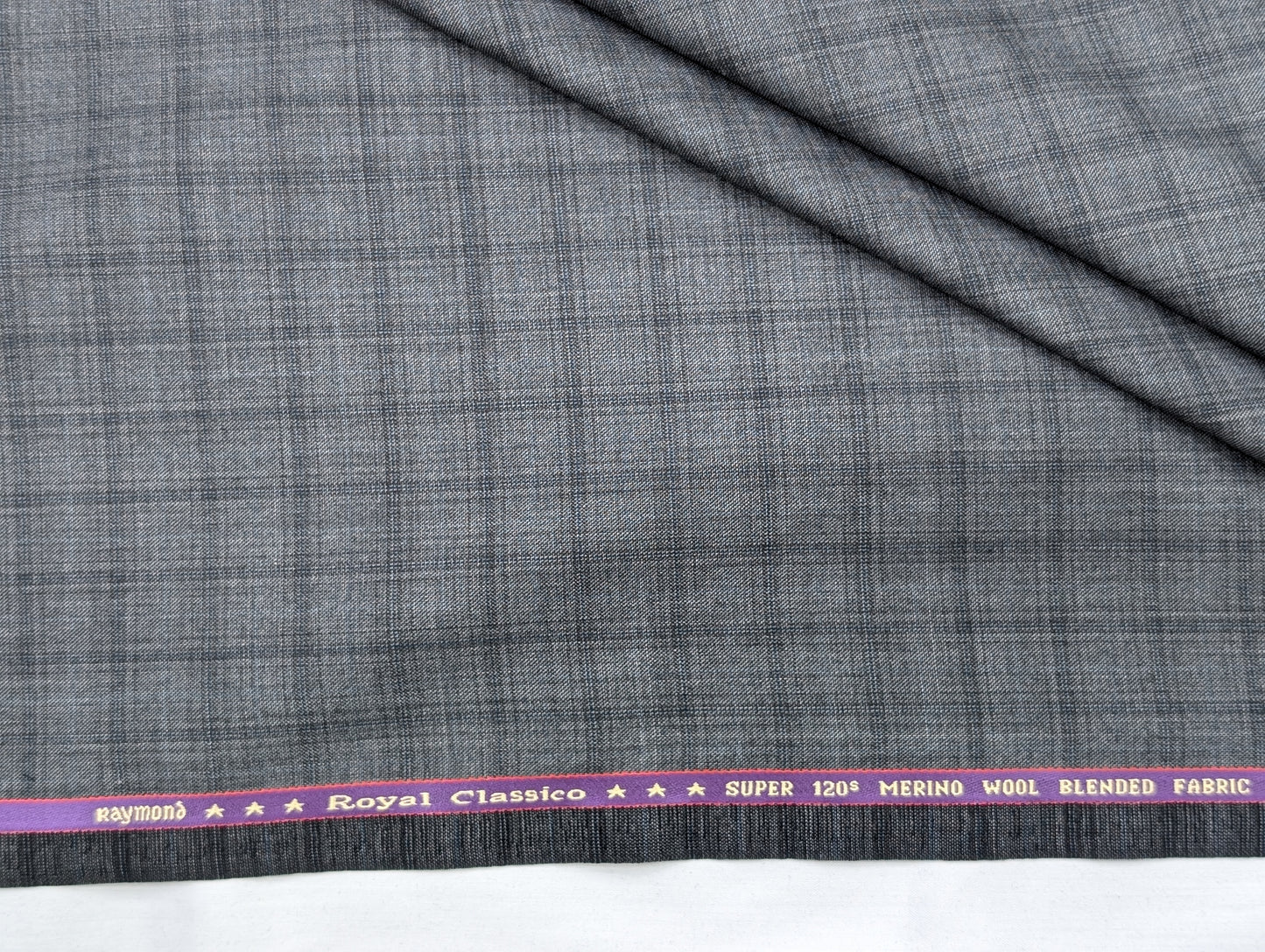 Raymond Merino Wool Blend Super 120s Unstitched Suiting Fabric (Steel Grey)
