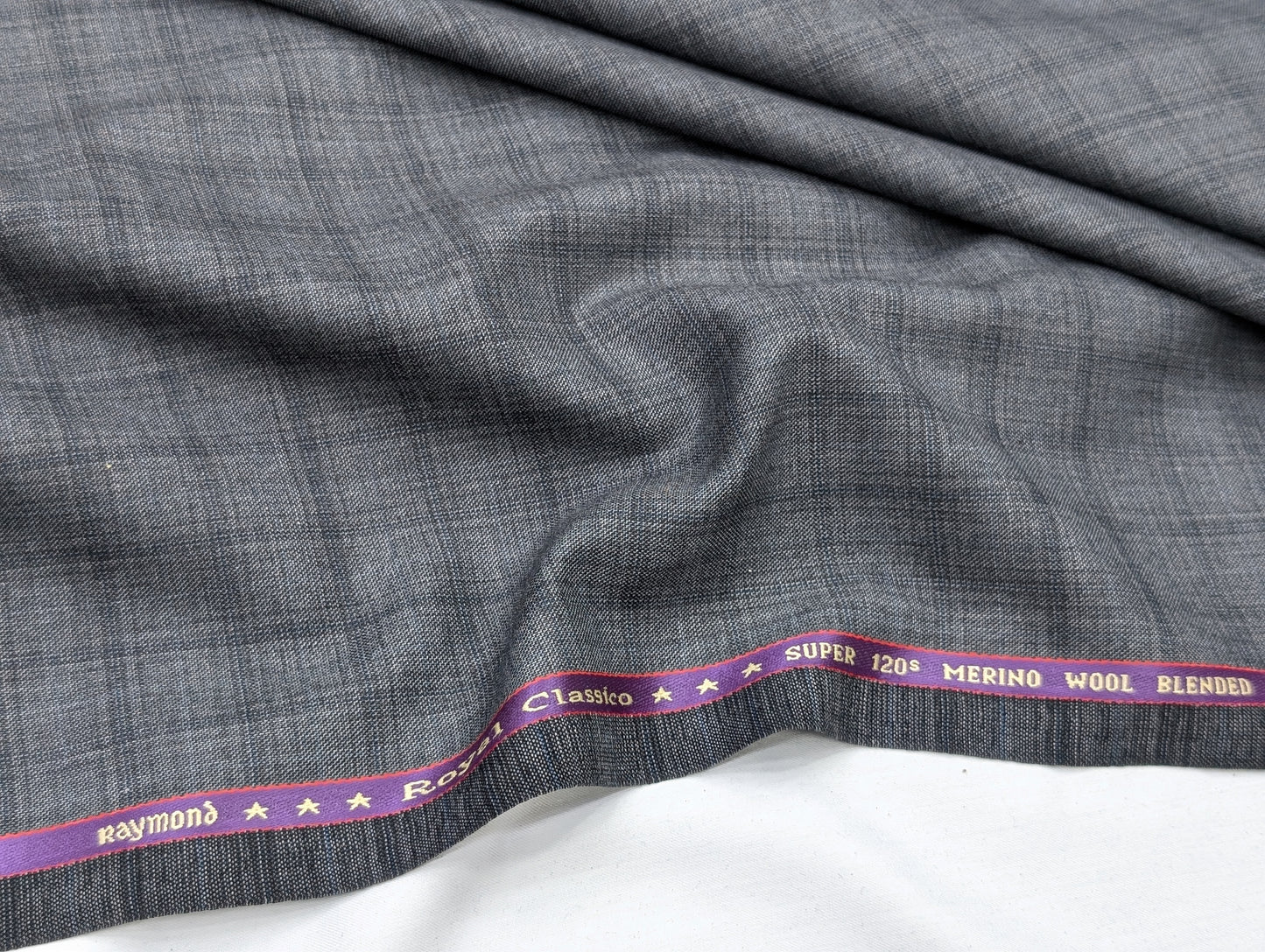 Raymond Merino Wool Blend Super 120s Unstitched Suiting Fabric (Steel Grey)