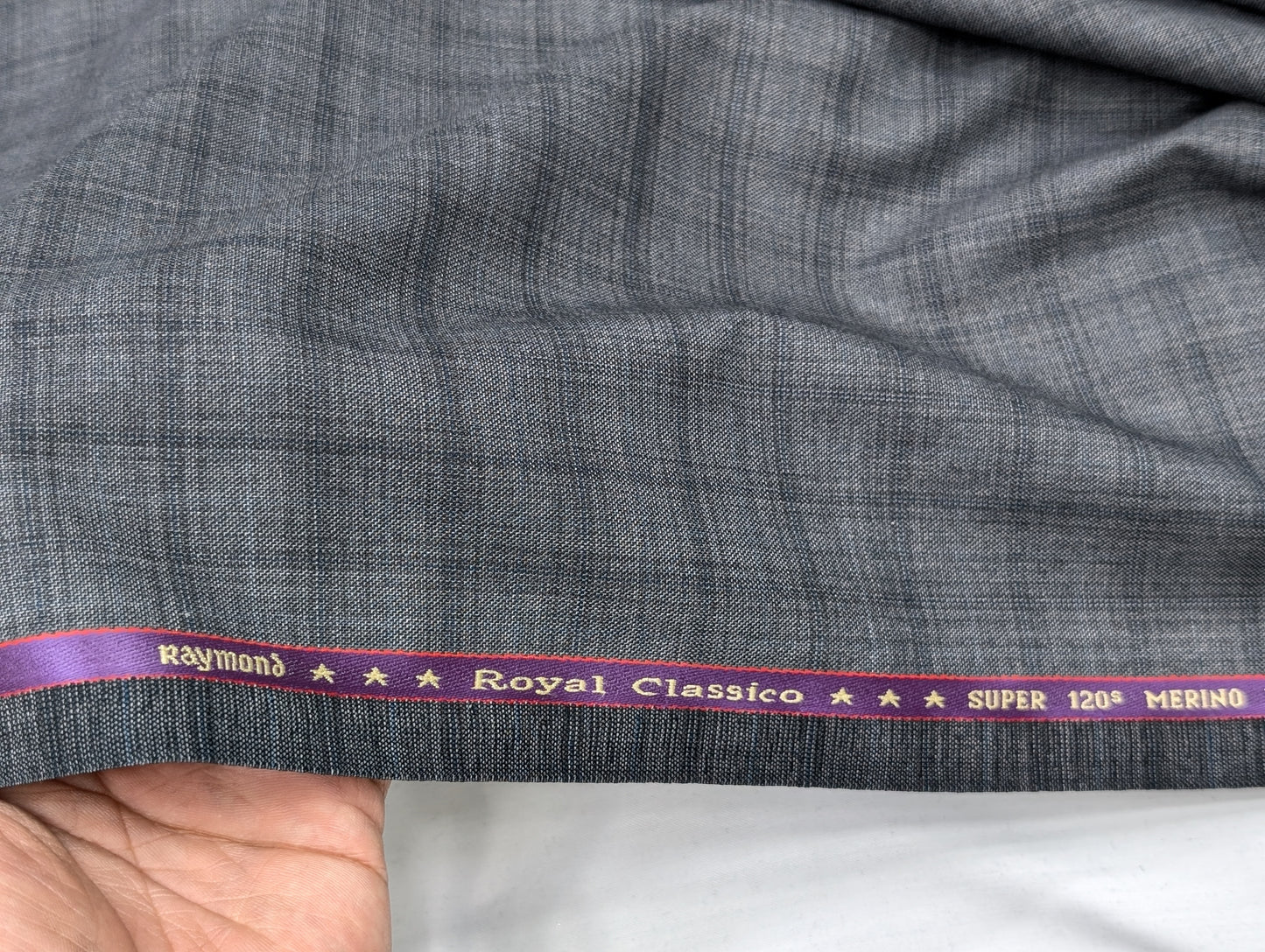 Raymond Merino Wool Blend Super 120s Unstitched Suiting Fabric (Steel Grey)