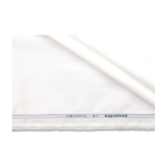 Raymond Crystal 100% Premium Cotton Shirting Fabric (White)