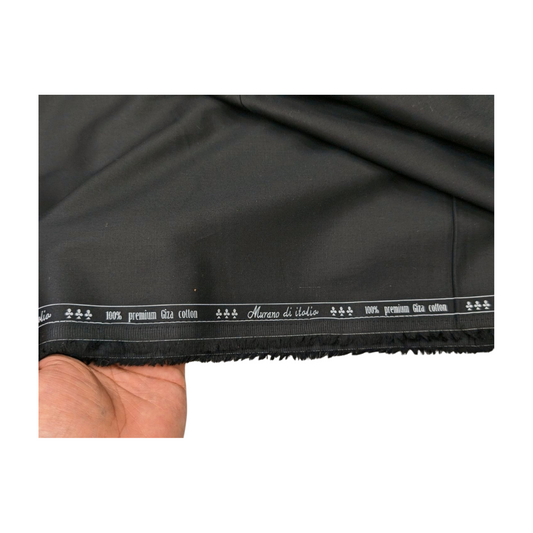 Murano di italia 100% Premium Giza Cotton Shirting Fabric (Black)