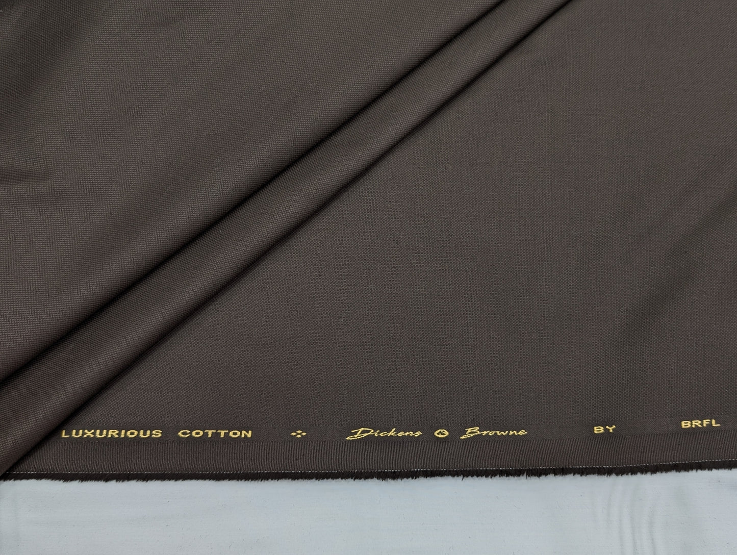 Dickens & Browne 100% Cotton Stretched Suiting Fabric (Dark Brown)