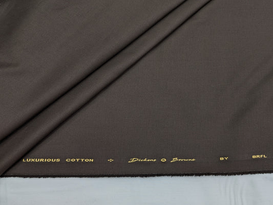 Dickens & Browne 100% Cotton Stretched Suiting Fabric (Dark Brown)