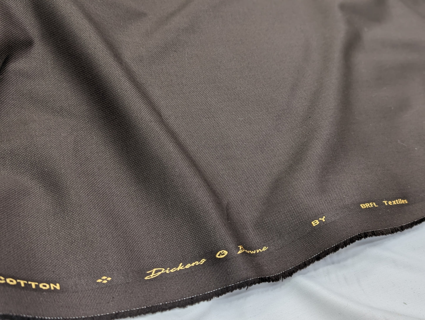 Dickens & Browne 100% Cotton Stretched Suiting Fabric (Dark Brown)