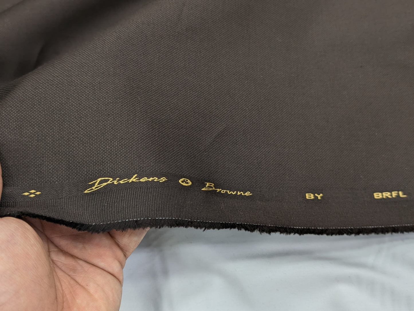 Dickens & Browne 100% Cotton Stretched Suiting Fabric (Dark Brown)