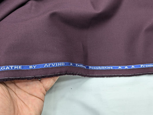 Arvind 100% Premium Cotton Suiting Fabric (Deep Plum)